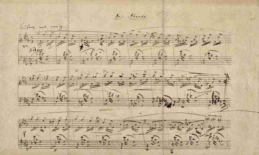 Schumann Des Abends  Autograph Manuscript Page 1