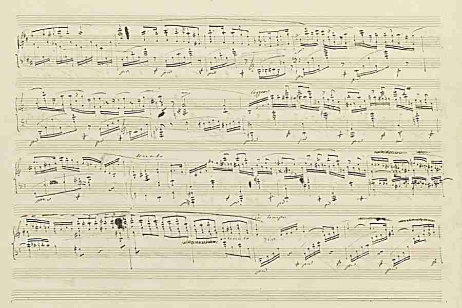 Chopin Sonata N. 3 Op. 58 Part 1 Pag. 4 Autograph Manuscript 