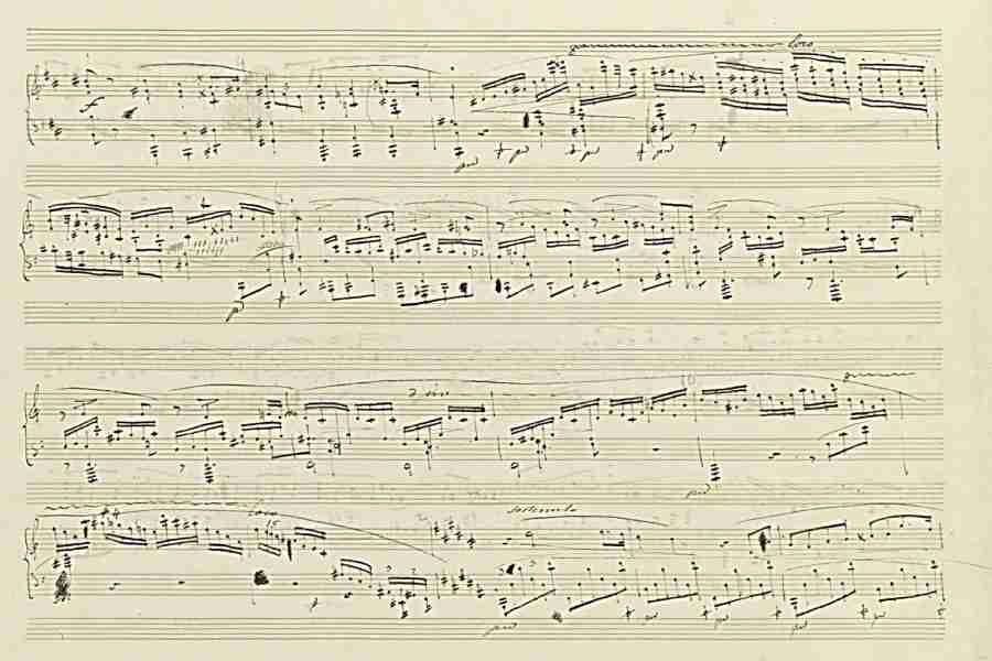 Chopin Sonata N. 3 Op. 58 Part 1 Pag. 8 Autograph Manuscript 