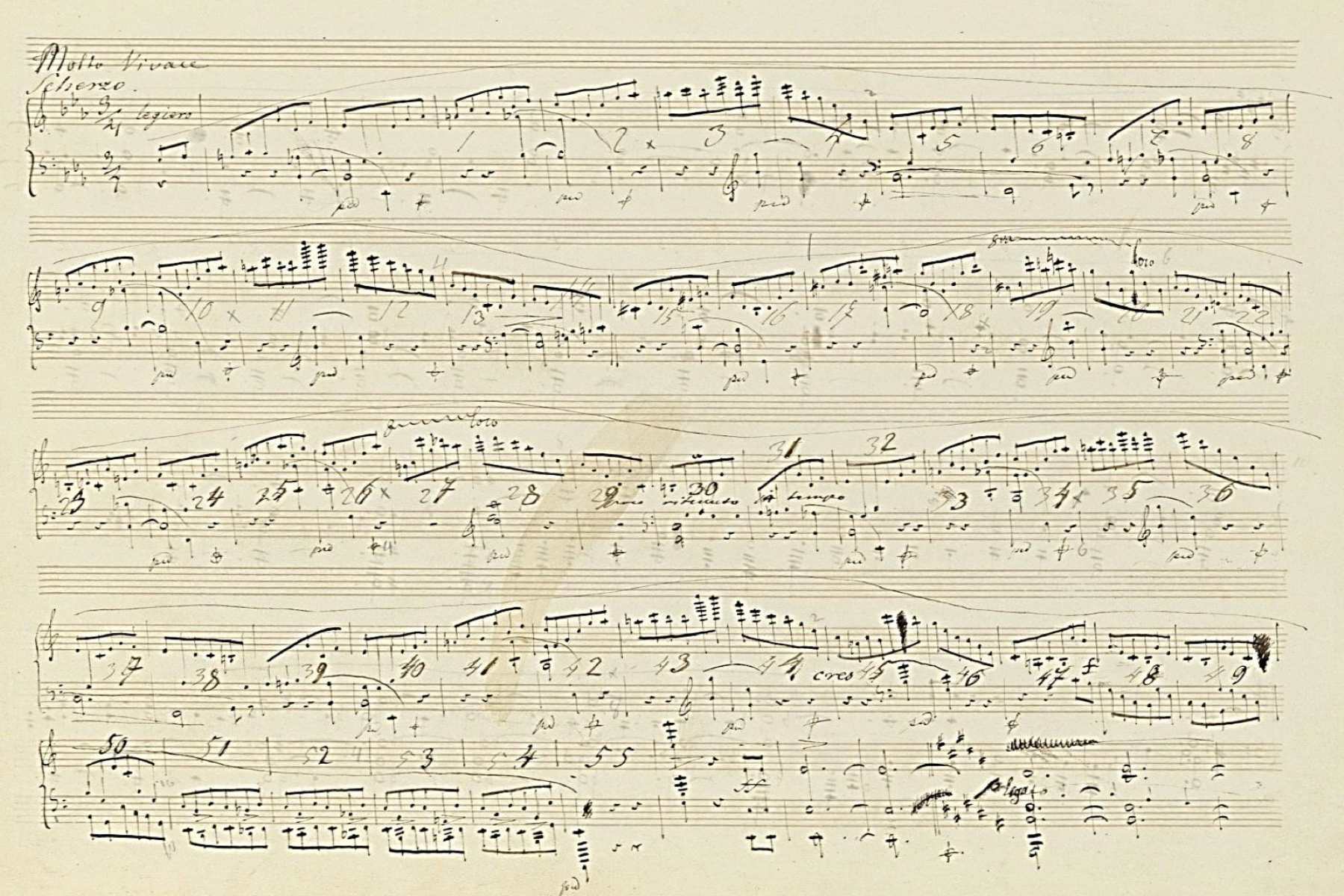 Chopin Sonata N. 3 Op. 58 Part 2 Pag. 1 Autograph Manuscript 