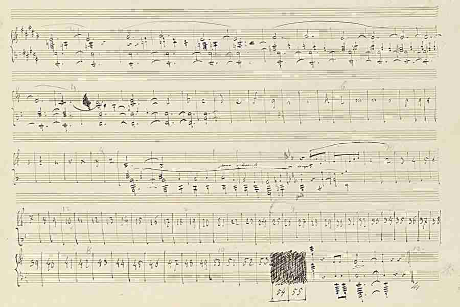 Chopin Sonata N. 3 Op. 58 Part 2 Pag. 3 Autograph Manuscript 