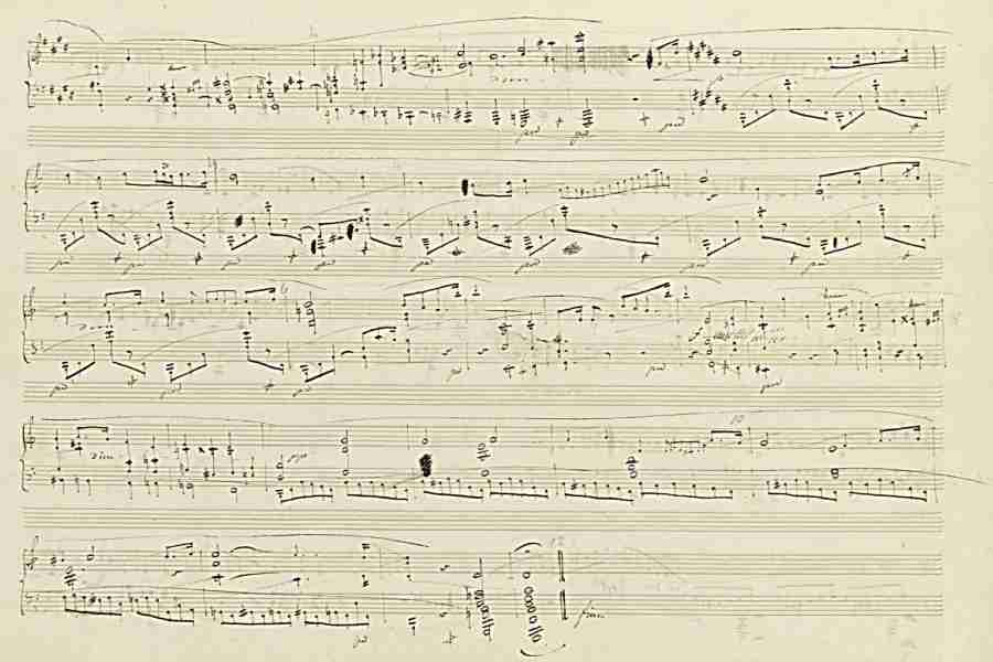 Chopin Sonata N. 3 Op. 58 Part 3 Pag. 4 Autograph Manuscript 