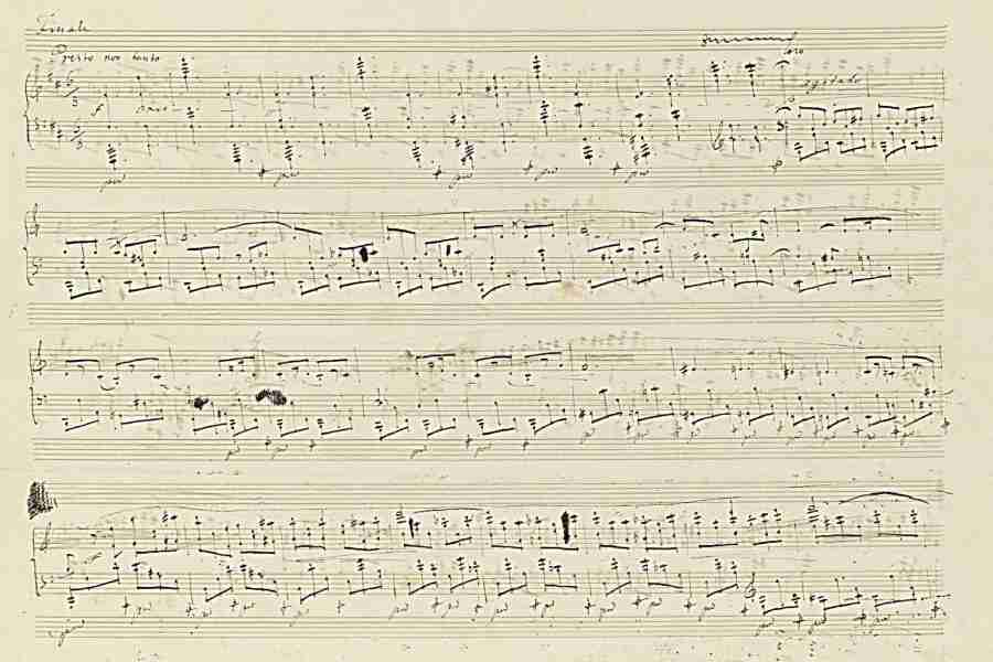 Chopin Sonata N. 3 Op. 58 Part 4 Pag. 1 Autograph Manuscript 