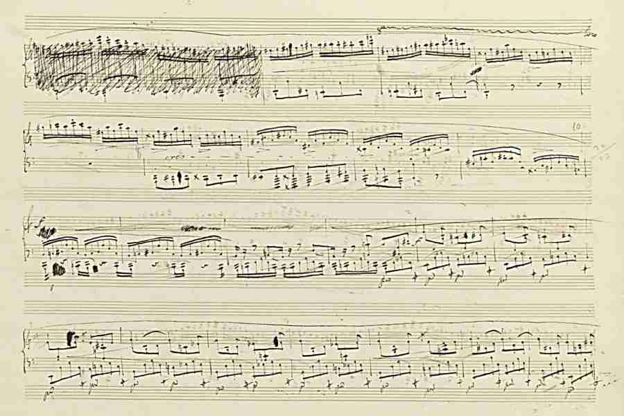 Chopin Sonata N. 3 Op. 58 Part 4 Pag. 4 Autograph Manuscript 