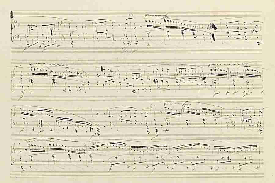 Chopin Sonata N. 3 Op. 58 Part 4 Pag. 6 Autograph Manuscript 