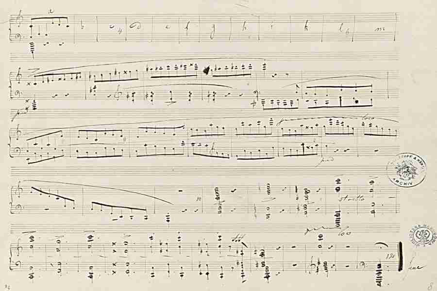 Chopin Scherzo N. 3 Op. 39 Autograph Manuscript Pag. 13