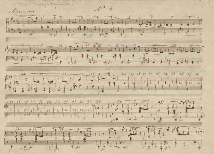 Chopin Mazurka Op. 33 N. 4 Autograph Manuscript Pag. 1