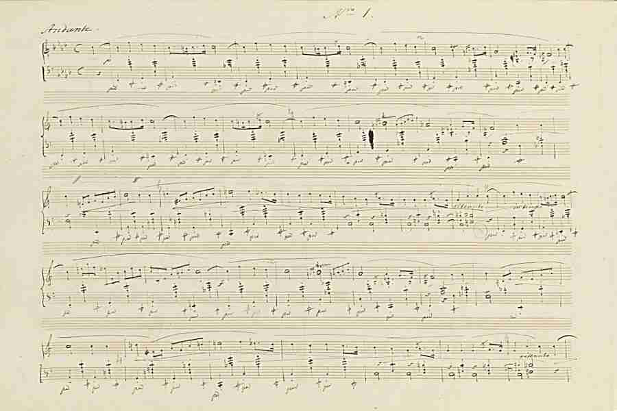 Chopin Nocturne Op. 55 N. 1 Autograph Manuscript Pag. 1