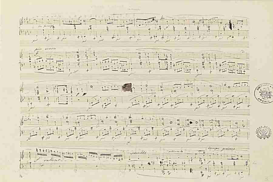 Chopin Nocturne Op. 55 N. 1 Autograph Manuscript Pag. 2