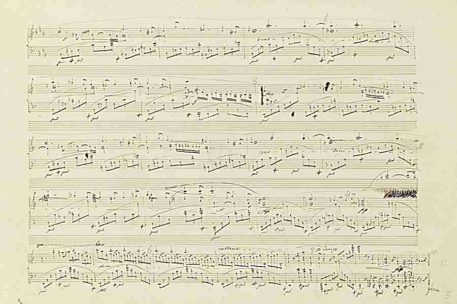 Chopin Nocturne Op. 55 N. 2 Autograph Manuscript Pag. 3